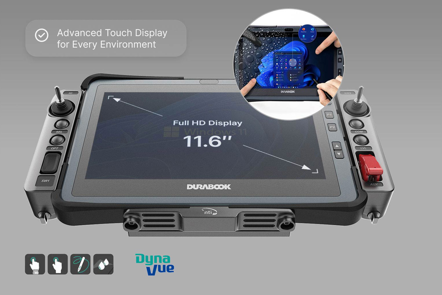 11.6" High-Brightness Display